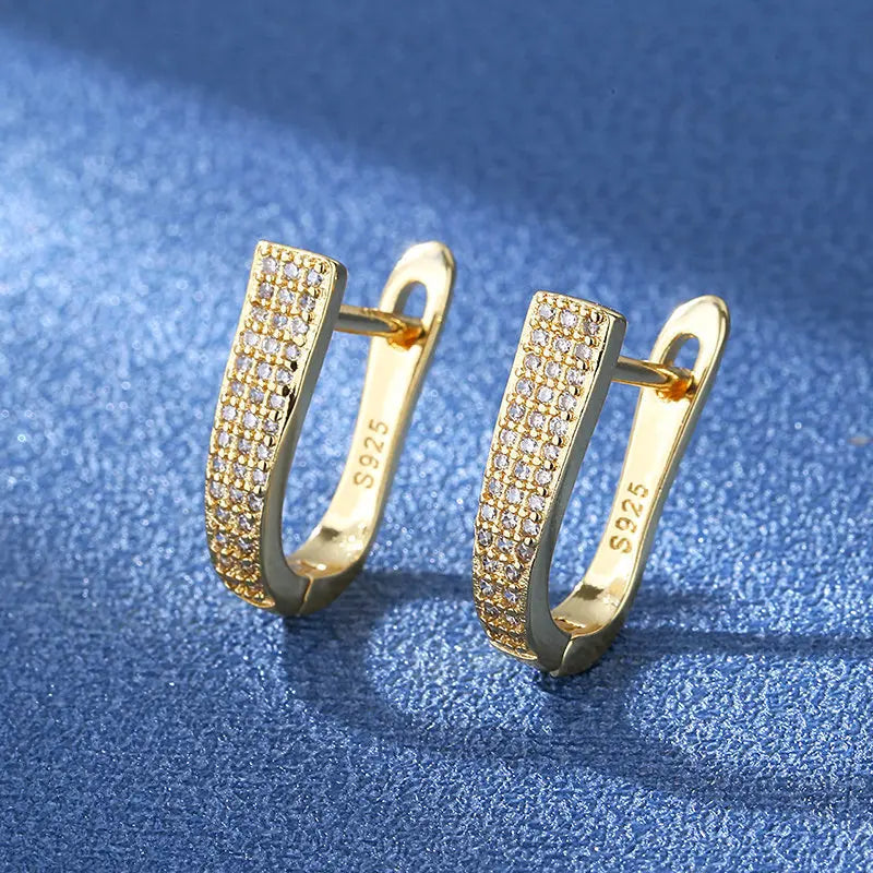 925 Silver Needle Princess Crystal Square Zircon Drop Earrings for Women Trendy Simplicity Jewelry Girl Sweet Gifts New