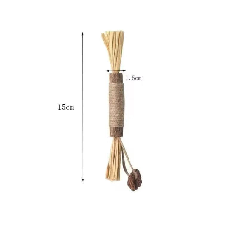 Cat Toys Made Of Wood Knotweed Teething Sticks Insect Galls Raffia Sisal Rope Teeth Cleaning Toys Cat Teasing Sticks