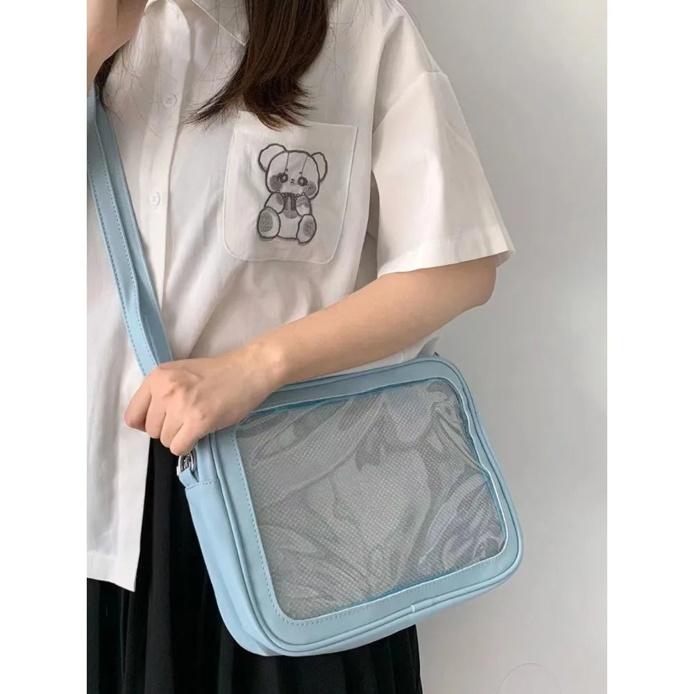 Female Ita Crossbody Bag Womens Transparent Messenger Bag Girls Cute-Lolita Shoulder Bags Teens Fashion Satchels Bag Ins