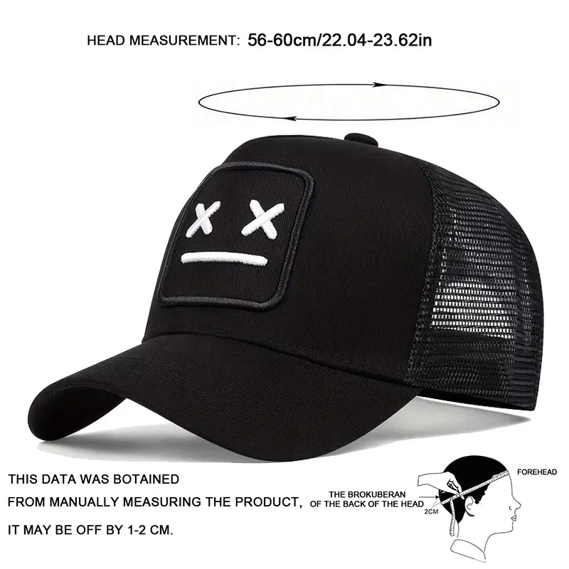 Unisex XX Embroidery Baseball Net Caps Spring Summer Outdoor Sunscreen Hat Adjustable Casual Trucker Hats