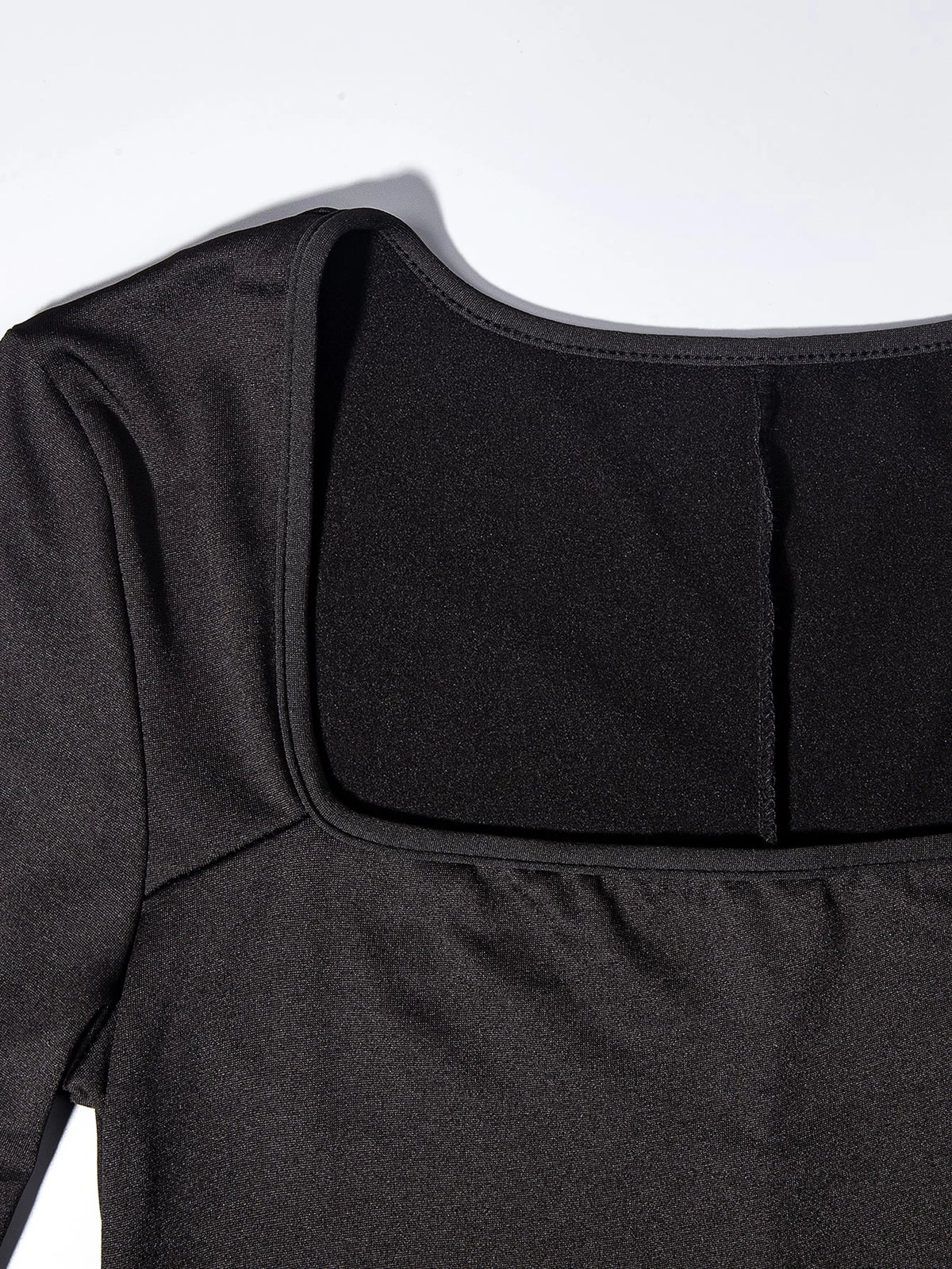 2024 Spring and Autumn Women's Long Sleeve Belly Tightening Waist Hip Lifting Square Neck Wide Leg High Elastic Jumpsuit