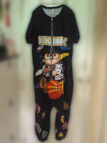 New Women Cartoon Graffiti Printing One Piece Overalls Mandarin Collar Short Sleeve Jumpsuit Hip Hop Design Rompers Baggy Pants