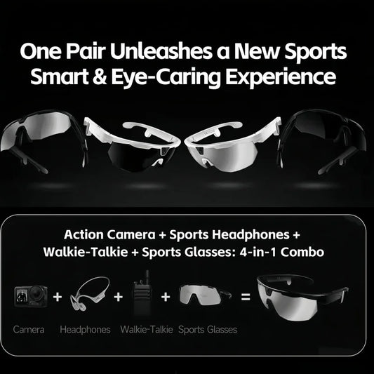 AI Smart Glasses with Camera with built-in storage (no SD card required)deal for outdoor sports such as cycling skiing baseball