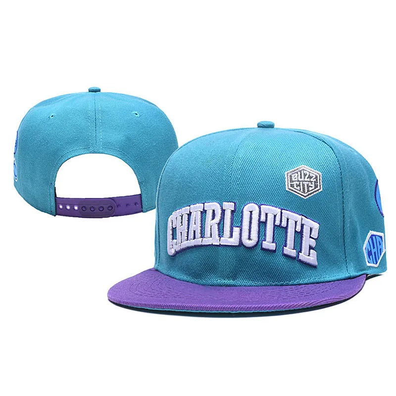 Snapback Hats Brand CHARLOTTE CAP Blue Hip Hop Boy Basketball Sports Snapback Hat Adult Outdoor Casual Sun Baseball Cap Gorras