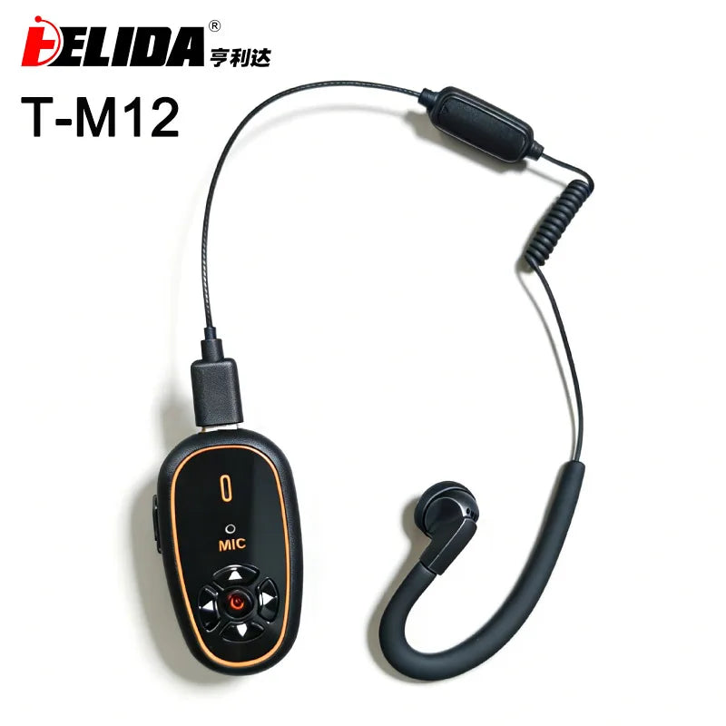 1PC Super Mini Walkie Talkies with Headset AI Voice Control Upgraded Versio Hands-Free Charging 16Channels for Restaurant Hotel
