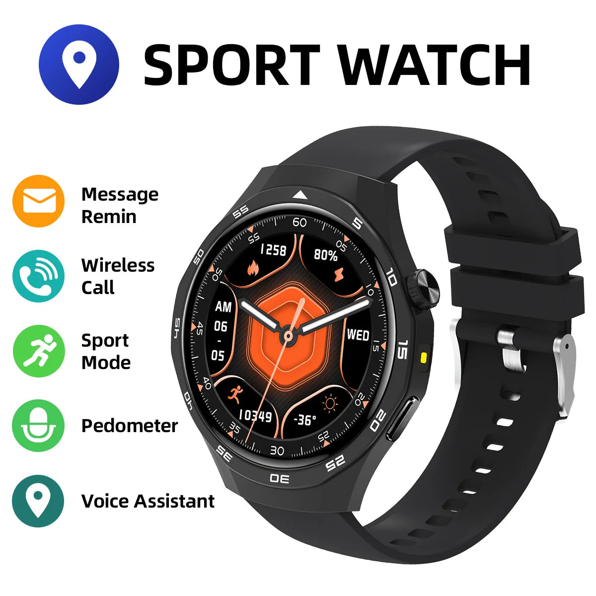 New Smartwatch Sports Fitness Bluetooth Call Smart Watches Heart Rate Monitoring Health watch for Android IOS for Men Women