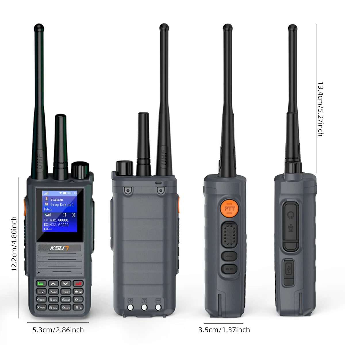 Network Radio Long Range Analog UHF Two Mode Radios Walkie Talkie Compatible with Zello Real-PTT POC Global App KSUT 4G POC