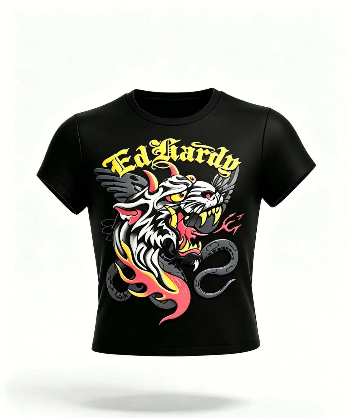 2026 new American retro summer tiger print short sleeved round neck spicy girl top street punk trend niche casual versatile ins