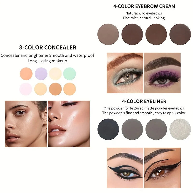 110 Color All-in-One Makeup Palette Gift Set Include Eyeshadow Glitter Lipstick Concealer Blush Eyeliner Highlighter With Mirror