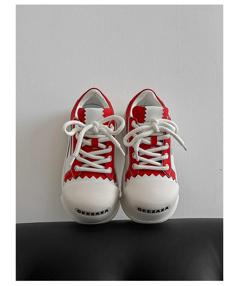 Women Men Sneakers Low-top Big-head Canvas Thick-soled Heightening Versatile Unisex Leisure Trendy Shoes Men Chunky Trainers