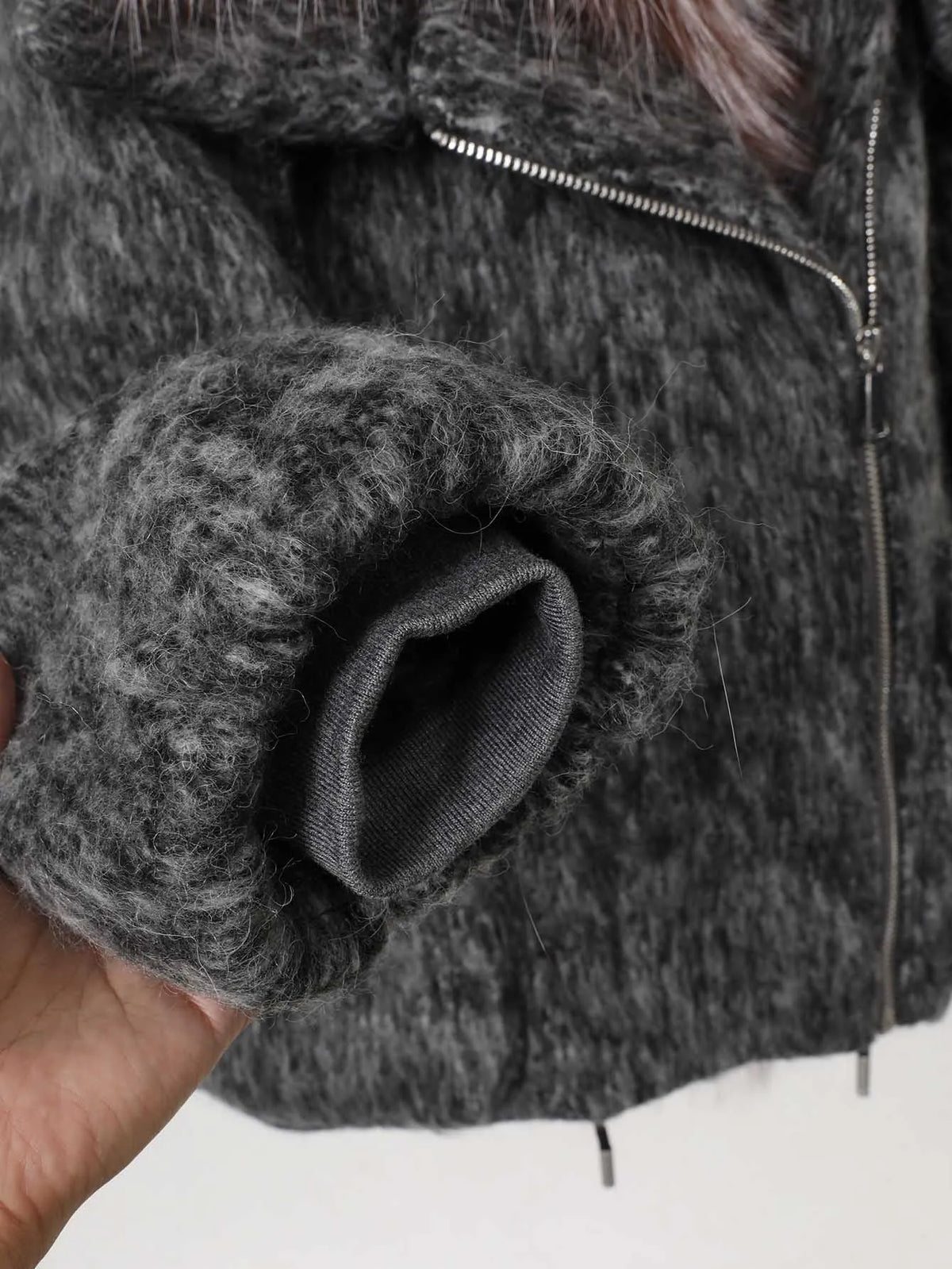 Maomaokong high-end Wool fabric Luxury Women's Big Fox Fur Collar Puffer Jacket Natural Fur down Coat Winter Thickened Warm