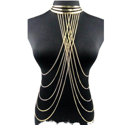 Aliexpress Jewelry Body Chain Gold Large Hoop Necklace Exaggerated Stylish Body Chain