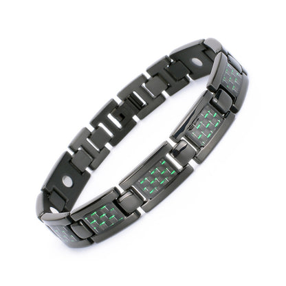 Carefully Selected Titanium Steel Jewelry, Stainless Steel Bracelet, Men's Pure Titanium Bracelet, Gift, Magnetic Jewelry, Cool Black Carbon Fiber Business