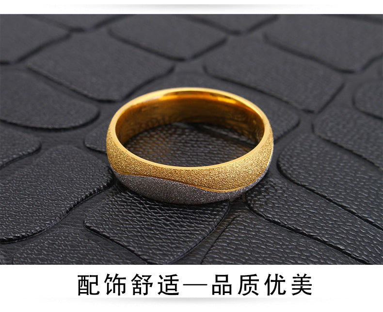 Wish Cross-border Hot Selling New Fashion Jewelry Korean Creative Ring Jewelry Titanium Steel Room Gold Couple Ring
