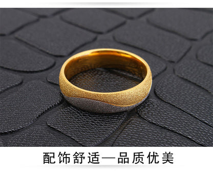 Wish Cross-border Hot Selling New Fashion Jewelry Korean Creative Ring Jewelry Titanium Steel Room Gold Couple Ring