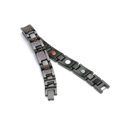 Carefully Selected Titanium Steel Jewelry, Stainless Steel Bracelet, Men's Pure Titanium Bracelet, Gift, Magnetic Jewelry, Cool Black Carbon Fiber Business