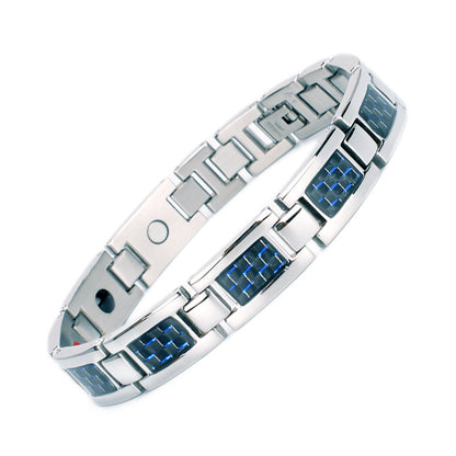 Carefully Selected Titanium Steel Jewelry, Stainless Steel Bracelet, Men's Pure Titanium Bracelet, Gift, Magnetic Jewelry, Cool Black Carbon Fiber Business