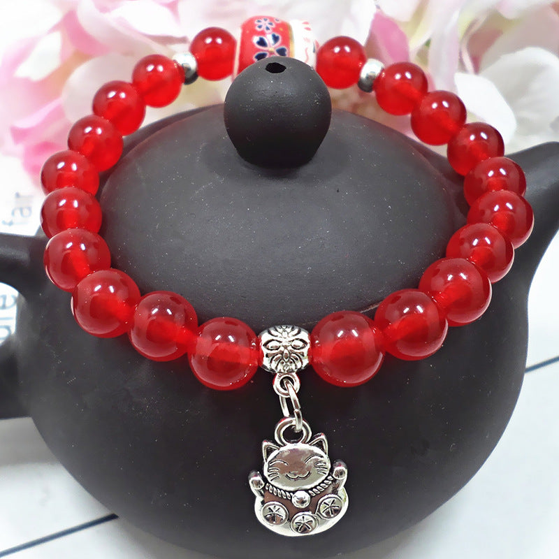 Red Agate Crystal Bracelet Women's Small Jewelry Bracelet Couple Jewelry Bracelet Jewelry Beaded Yiwu Small Commodity Jewelry
