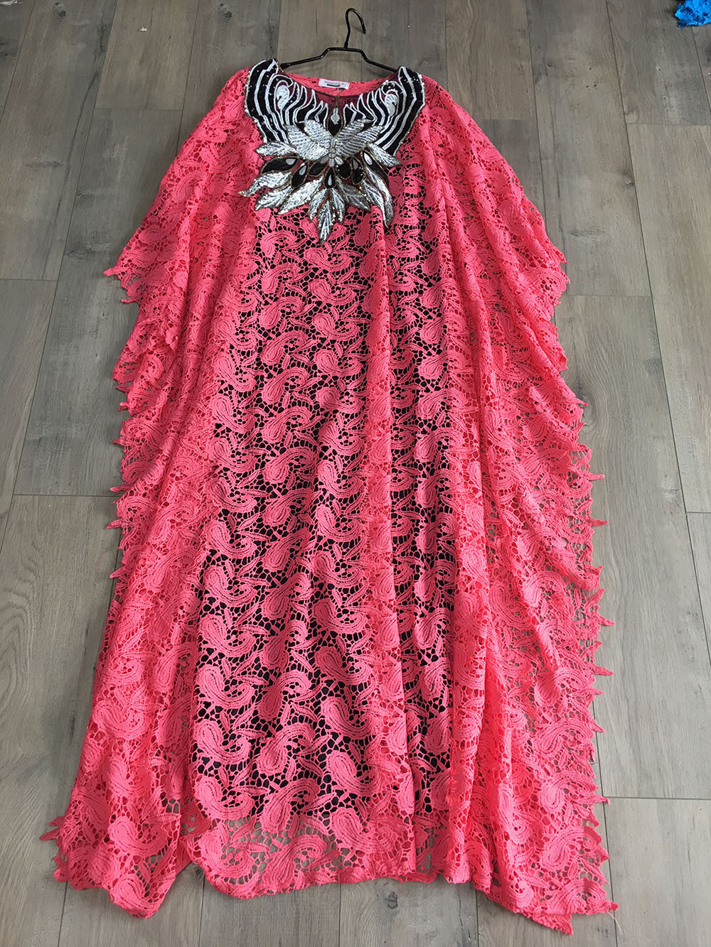 Clearance supply Europe and the United States and Africa hot water soluble lace loose dress beads embroidered collar high-end atmosphere mature women