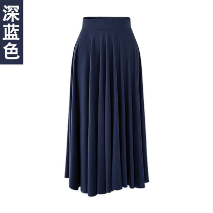 Summer New modal loose large size skirt 200kg fat mm long large swing skirt high waist pleated umbrella skirt