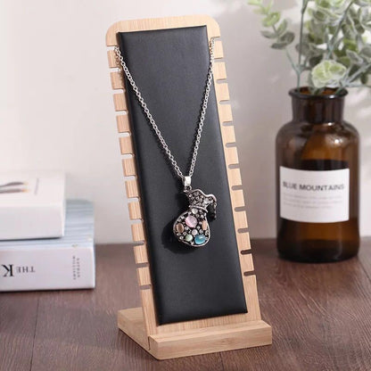 Bamboo and Wood Removable Necklace Display Rack Pendant Jewelry Jewelry Storage Rack Jewelry Store Window Display Props