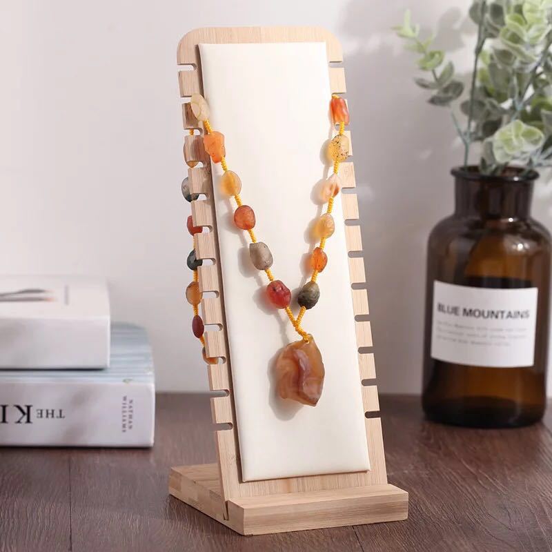 Bamboo and Wood Removable Necklace Display Rack Pendant Jewelry Jewelry Storage Rack Jewelry Store Window Display Props