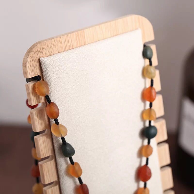 Bamboo and Wood Removable Necklace Display Rack Pendant Jewelry Jewelry Storage Rack Jewelry Store Window Display Props