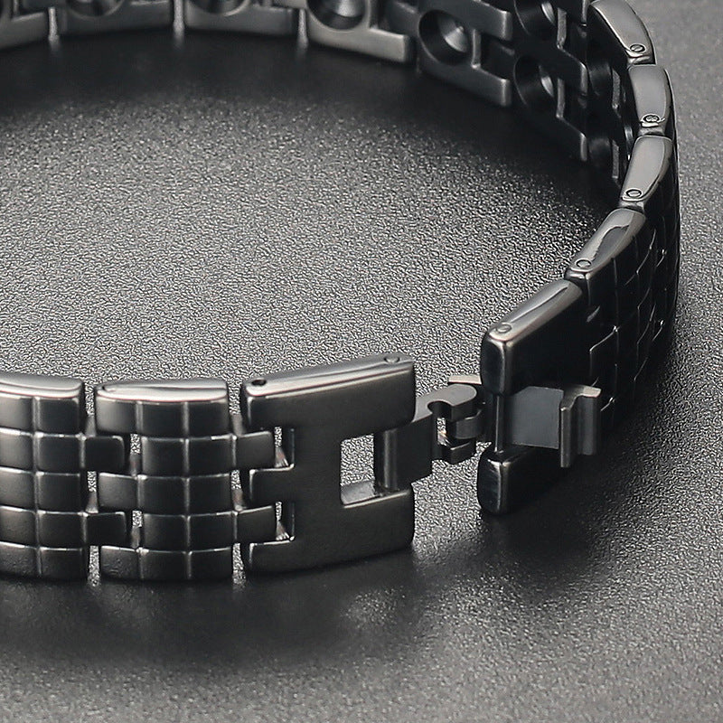 Wish Cross-Border Hot Jewelry Magnet Pure Titanium Germanium Bracelet Men's Bracelet Factory Direct Approval