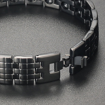 Wish Cross-Border Hot Jewelry Magnet Pure Titanium Germanium Bracelet Men's Bracelet Factory Direct Approval