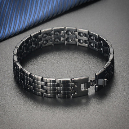 Wish Cross-Border Hot Jewelry Magnet Pure Titanium Germanium Bracelet Men's Bracelet Factory Direct Approval