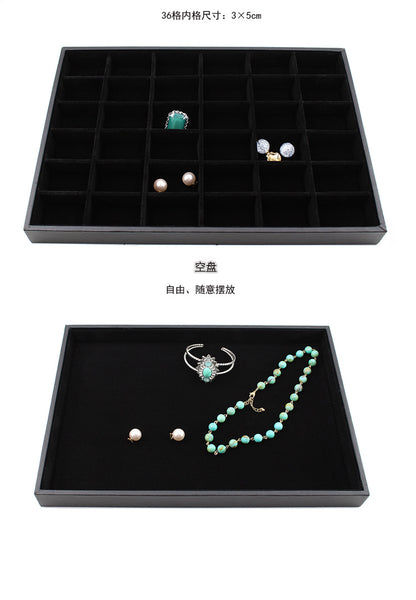 Black Uncovered Flannel Earrings Stud Ring Plate Jewelry Jewelry Display Props Set Jewelry Display Tray Wholesale