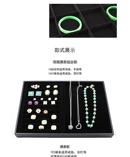 Black Uncovered Flannel Earrings Stud Ring Plate Jewelry Jewelry Display Props Set Jewelry Display Tray Wholesale