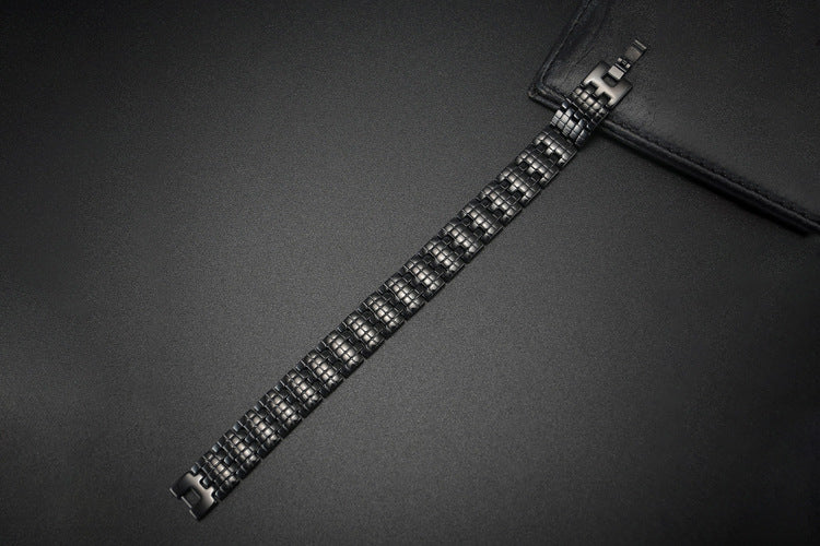 Wish Cross-Border Hot Jewelry Magnet Pure Titanium Germanium Bracelet Men's Bracelet Factory Direct Approval
