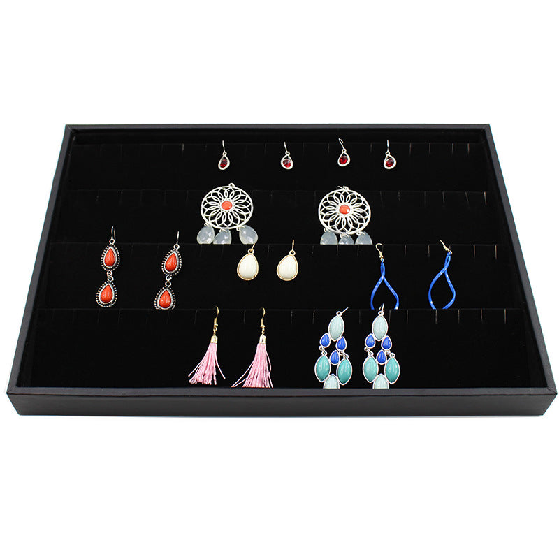 Black Uncovered Flannel Earrings Stud Ring Plate Jewelry Jewelry Display Props Set Jewelry Display Tray Wholesale