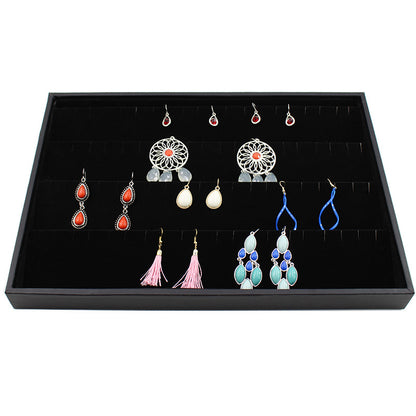 Black Uncovered Flannel Earrings Stud Ring Plate Jewelry Jewelry Display Props Set Jewelry Display Tray Wholesale
