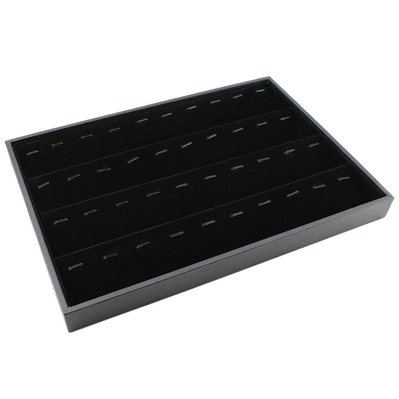 Black Uncovered Flannel Earrings Stud Ring Plate Jewelry Jewelry Display Props Set Jewelry Display Tray Wholesale