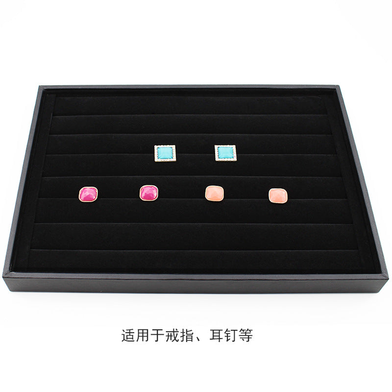 Black Uncovered Flannel Earrings Stud Ring Plate Jewelry Jewelry Display Props Set Jewelry Display Tray Wholesale