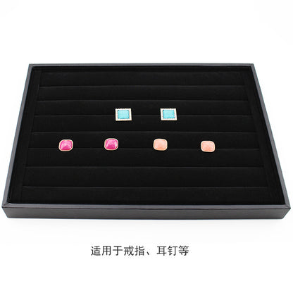Black Uncovered Flannel Earrings Stud Ring Plate Jewelry Jewelry Display Props Set Jewelry Display Tray Wholesale