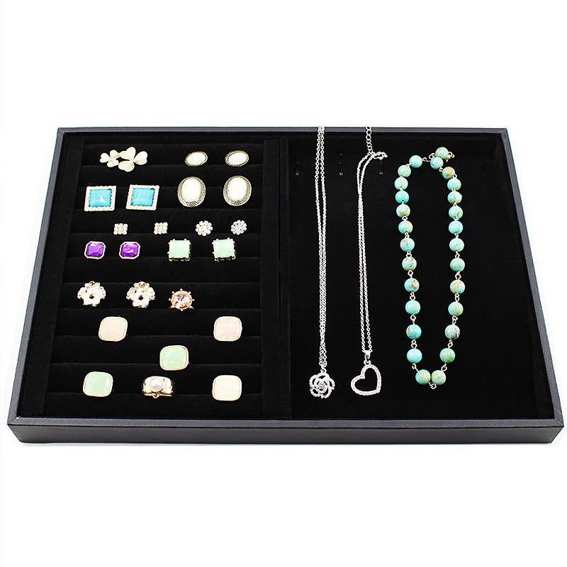 Black Uncovered Flannel Earrings Stud Ring Plate Jewelry Jewelry Display Props Set Jewelry Display Tray Wholesale