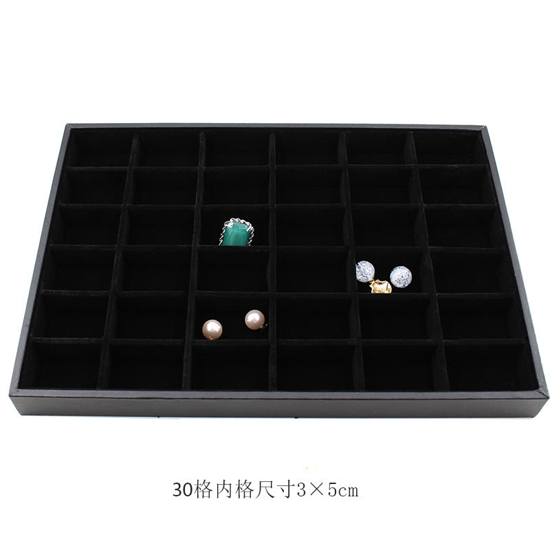 Black Uncovered Flannel Earrings Stud Ring Plate Jewelry Jewelry Display Props Set Jewelry Display Tray Wholesale