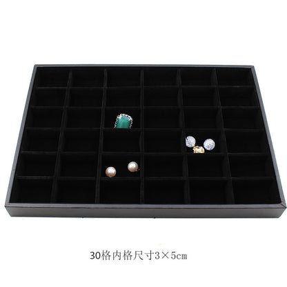 Black Uncovered Flannel Earrings Stud Ring Plate Jewelry Jewelry Display Props Set Jewelry Display Tray Wholesale