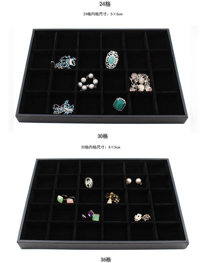 Black Uncovered Flannel Earrings Stud Ring Plate Jewelry Jewelry Display Props Set Jewelry Display Tray Wholesale