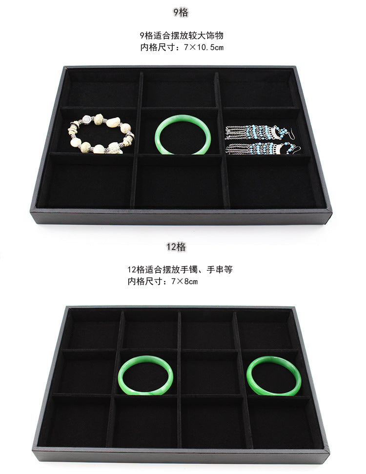 Black Uncovered Flannel Earrings Stud Ring Plate Jewelry Jewelry Display Props Set Jewelry Display Tray Wholesale