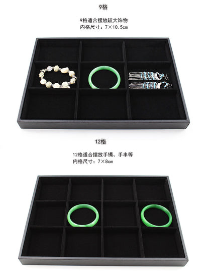 Black Uncovered Flannel Earrings Stud Ring Plate Jewelry Jewelry Display Props Set Jewelry Display Tray Wholesale