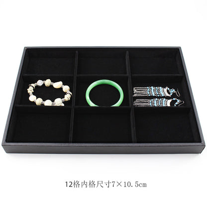 Black Uncovered Flannel Earrings Stud Ring Plate Jewelry Jewelry Display Props Set Jewelry Display Tray Wholesale