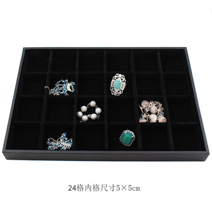 Black Uncovered Flannel Earrings Stud Ring Plate Jewelry Jewelry Display Props Set Jewelry Display Tray Wholesale