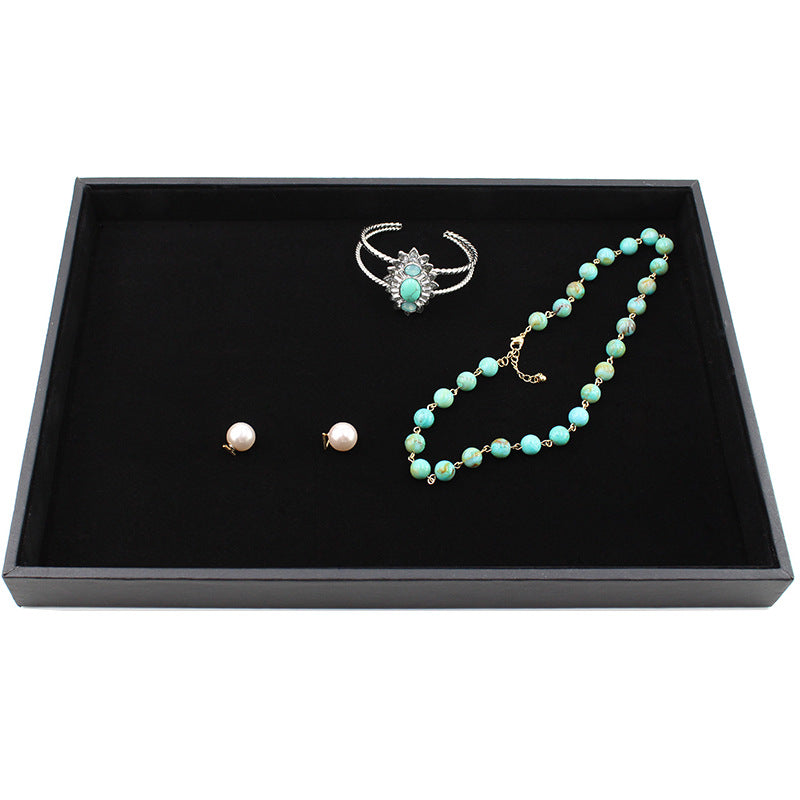 Black Uncovered Flannel Earrings Stud Ring Plate Jewelry Jewelry Display Props Set Jewelry Display Tray Wholesale