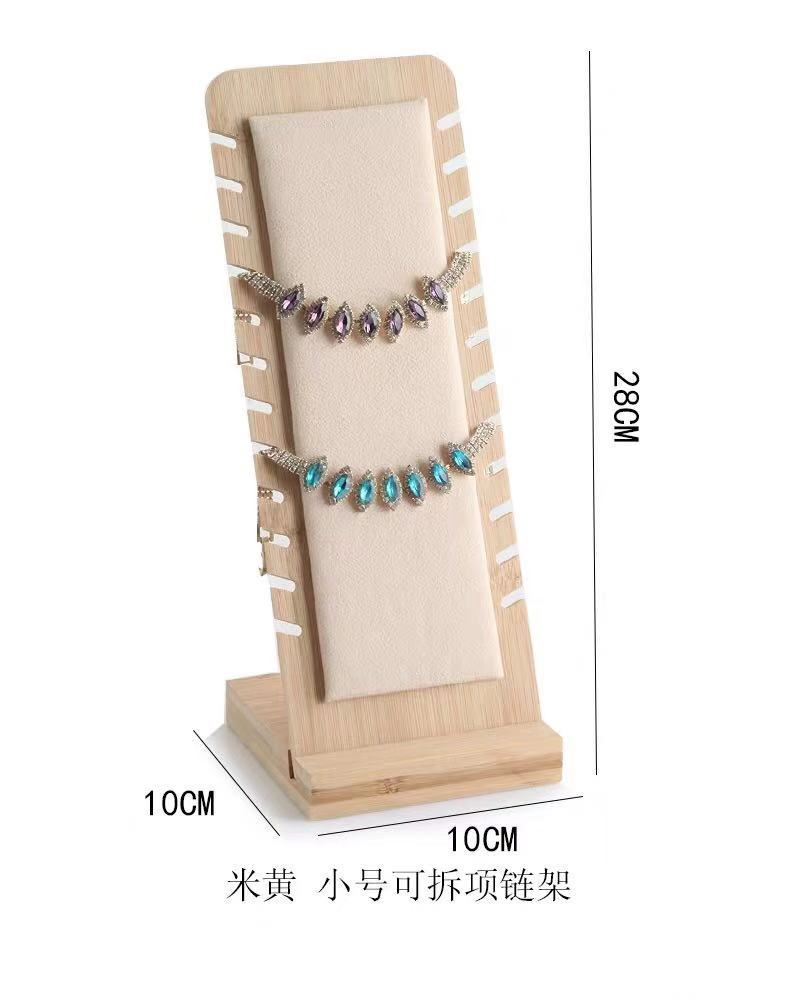 Bamboo and Wood Removable Necklace Display Rack Pendant Jewelry Jewelry Storage Rack Jewelry Store Window Display Props