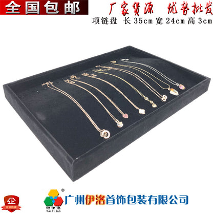 in stock wholesale black plush necklace bracelet ring pendant earrings 12 24 grid jewelry storage display plate