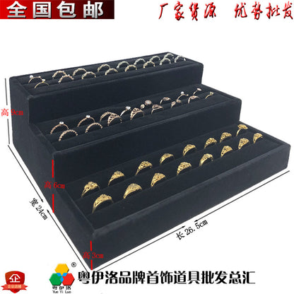 in stock wholesale black plush necklace bracelet ring pendant earrings 12 24 grid jewelry storage display plate